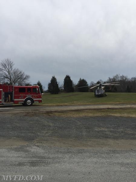 Engine 24 with Trooper 7 at a landing site at the Budds Creek Motocross